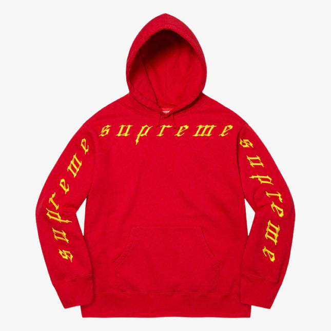 Supreme Hooded Sweatshirt 'Raised Embroidery' Red (FW21) - SOLE SERIOUSS (1)