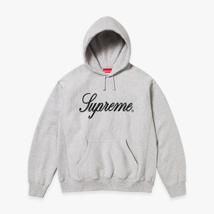 Supreme Hooded Sweatshirt 'Raised Script' Heather Grey (FW23) - SOLE SERIOUSS (1)