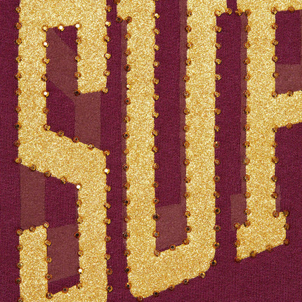 Supreme Hooded Sweatshirt 'Rhinestone Shadow' Burgundy (FW22) - SOLE SERIOUSS (2)