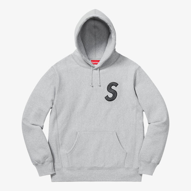 Supreme Hooded Sweatshirt 'S Logo' Heather Grey (FW18) - SOLE SERIOUSS (1)