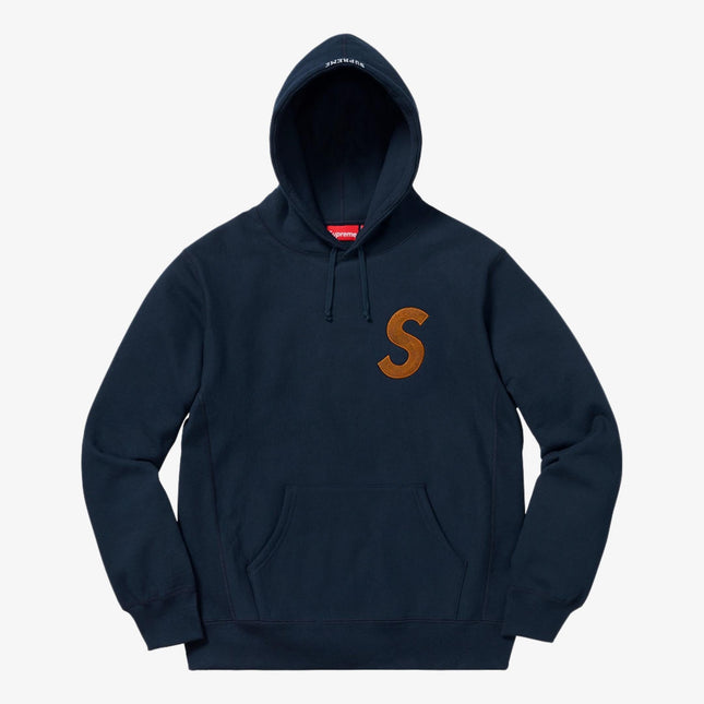 Supreme Hooded Sweatshirt 'S Logo' Navy (FW18) - SOLE SERIOUSS (1)