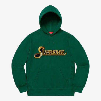 Supreme Hooded Sweatshirt 'Sequin Viper' Dark Green (FW19) - SOLE SERIOUSS (1)