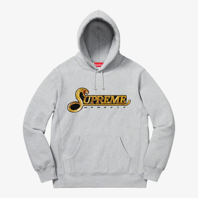 Supreme Hooded Sweatshirt 'Sequin Viper' Heather Grey (FW19) - SOLE SERIOUSS (1)