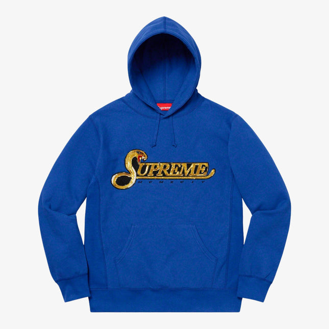 Supreme Hooded Sweatshirt 'Sequin Viper' Royal (FW19) - SOLE SERIOUSS (1)