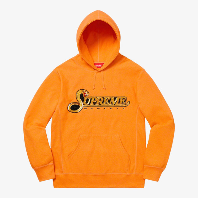 Supreme Hooded Sweatshirt 'Sequin Viper' Tangerine (FW19) - SOLE SERIOUSS (1)