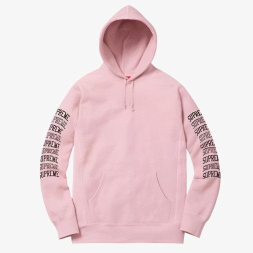 Supreme Hooded Sweatshirt 'Sleeve Arc' Dusty Pink (SS17) - SOLE SERIOUSS (1)