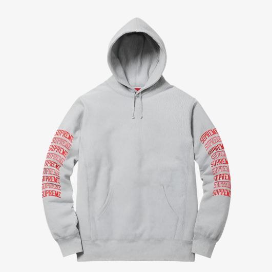 Supreme Hooded Sweatshirt 'Sleeve Arc' Heather Grey (SS17) - SOLE SERIOUSS (1)