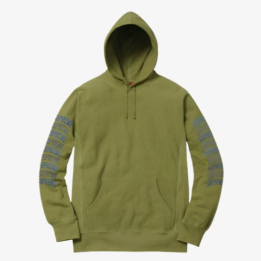 Supreme Hooded Sweatshirt 'Sleeve Arc' Moss (SS17) - SOLE SERIOUSS (1)