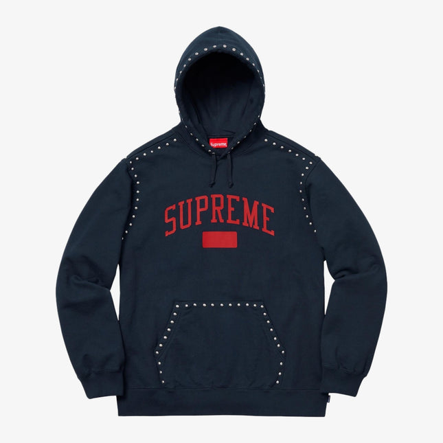 Supreme Hooded Sweatshirt 'Studded' Navy (FW18) - SOLE SERIOUSS (1)