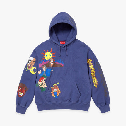 Supreme Hooded Sweatshirt 'Sunrise' Washed Navy (FW23) - SOLE SERIOUSS (1)