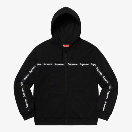 Supreme Hooded Sweatshirt 'Text Stripe' Black (FW19) - SOLE SERIOUSS (1)