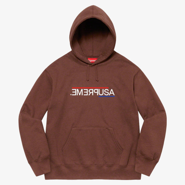 Supreme Hooded Sweatshirt 'USA' Dark Brown (FW21) - SOLE SERIOUSS (1)