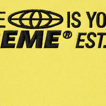 Supreme Hooded Sweatshirt 'World Is Yours' Light Lemon (SS21) - SOLE SERIOUSS (2)