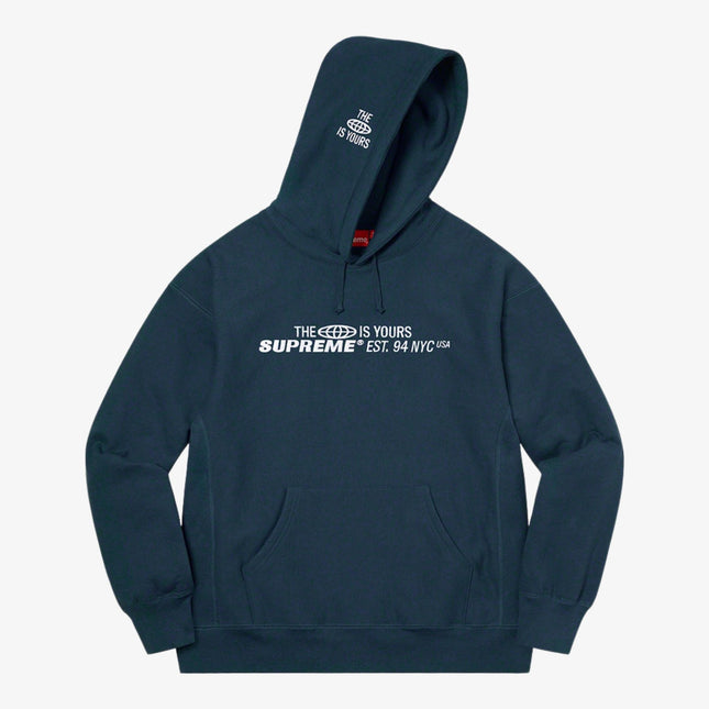 Supreme Hooded Sweatshirt 'World Is Yours' Navy (SS21) - SOLE SERIOUSS (1)