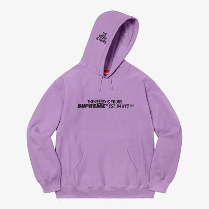 Supreme Hooded Sweatshirt 'World Is Yours' Violet (SS21) - SOLE SERIOUSS (1)