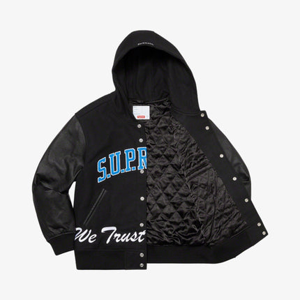 Supreme Hooded Varsity Jacket 'King' Black (FW20) - SOLE SERIOUSS (3)