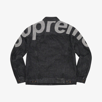 Supreme Inset Logo Denim Trucker Jacket Black (SS22) - SOLE SERIOUSS (2)