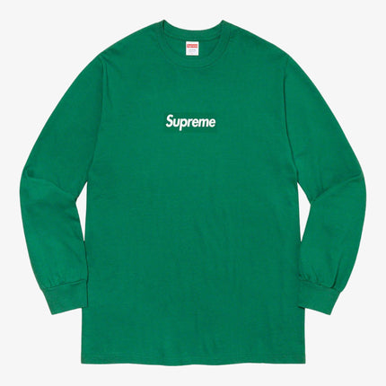 Supreme L/S Tee 'Box Logo' Green (FW20) - SOLE SERIOUSS (1)