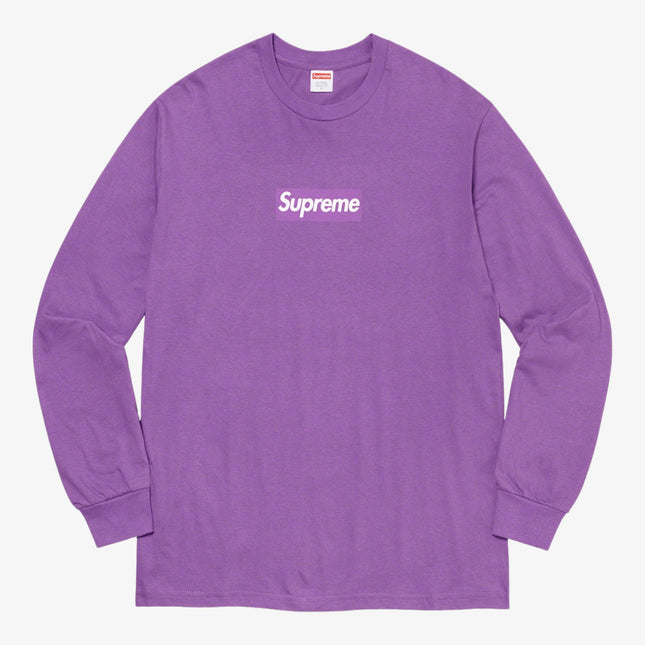 Supreme L/S Tee 'Box Logo' Purple (FW20) - SOLE SERIOUSS (1)