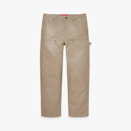 Supreme Leather Double Knee Pant Tan (FW23) - SOLE SERIOUSS (1)