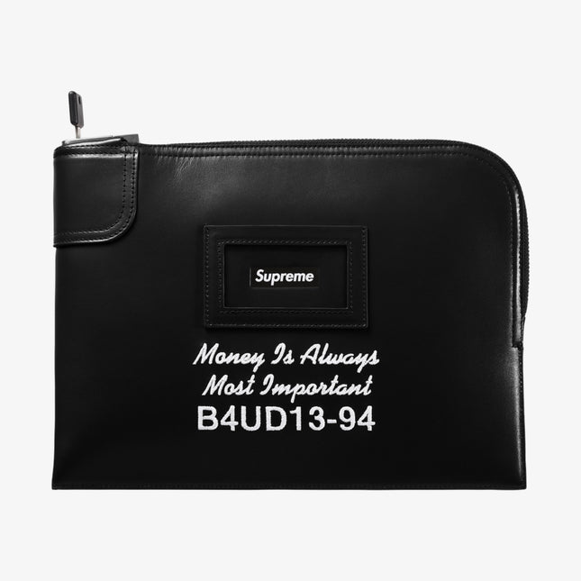 Supreme Leather Money Bag Black (FW25) | SOLE SERIOUSS [1]