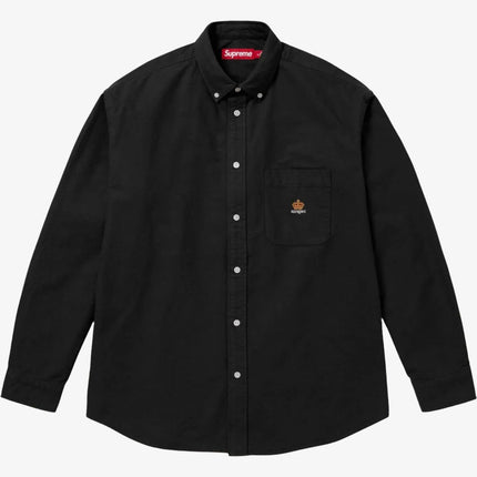 Supreme Loose Fit Flannel Oxford Shirt Black (FW24) - SOLE SERIOUSS (1)