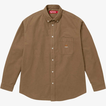 Supreme Loose Fit Flannel Oxford Shirt Light Brown (FW24) - SOLE SERIOUSS (1)