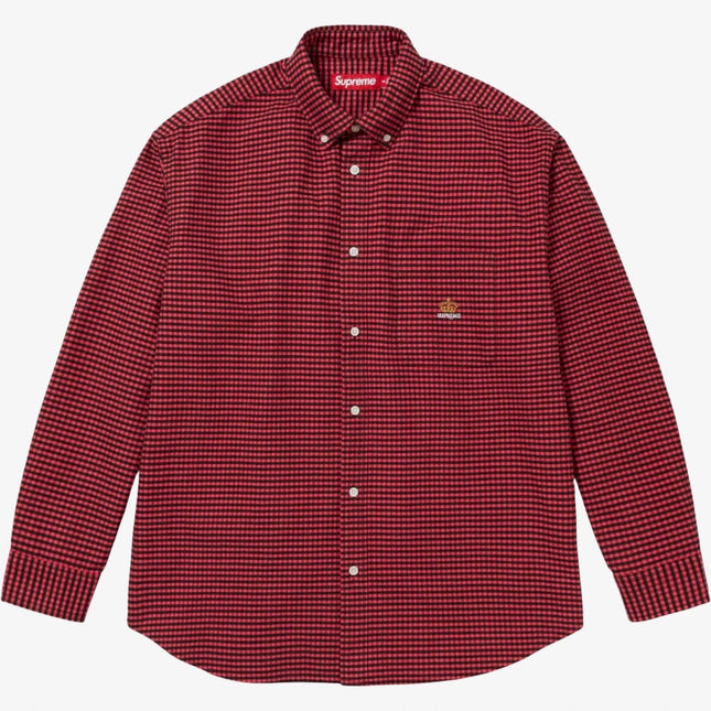 Supreme Loose Fit Flannel Oxford Shirt Red Plaid (FW24) - SOLE SERIOUSS (1)