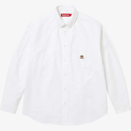 Supreme Loose Fit Flannel Oxford Shirt White (FW24) - SOLE SERIOUSS (1)