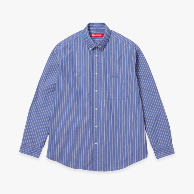 Supreme Loose Fit Stripe Shirt Blue (FW23) - SOLE SERIOUSS (1)