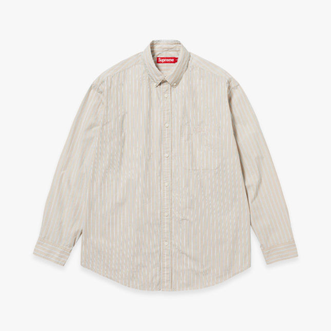 Supreme Loose Fit Stripe Shirt Tan (FW23) - SOLE SERIOUSS (1)