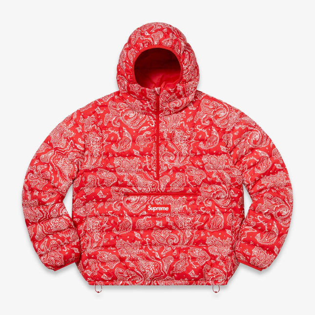Supreme Micro Down Half Zip Hooded Pullover Red Paisley FW22 - SOLE SERIOUSS (1)
