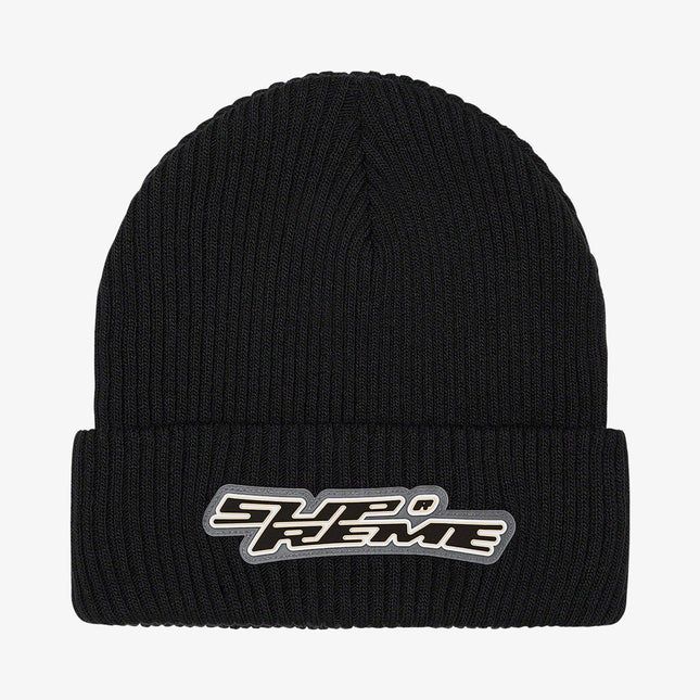 Supreme Patch Beanie 'Raised Logo' Black (FW21) - SOLE SERIOUSS (1)