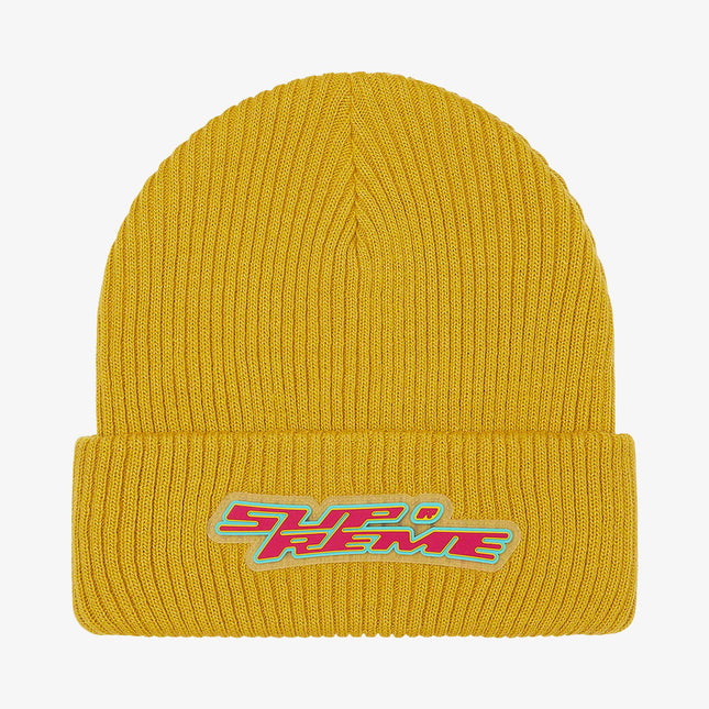 Supreme Patch Beanie 'Raised Logo' Mustard (FW21) - SOLE SERIOUSS (1)