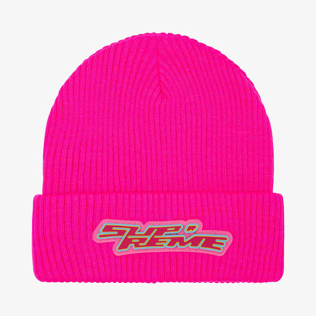 Supreme Patch Beanie 'Raised Logo' Pink (FW21) - SOLE SERIOUSS (1)