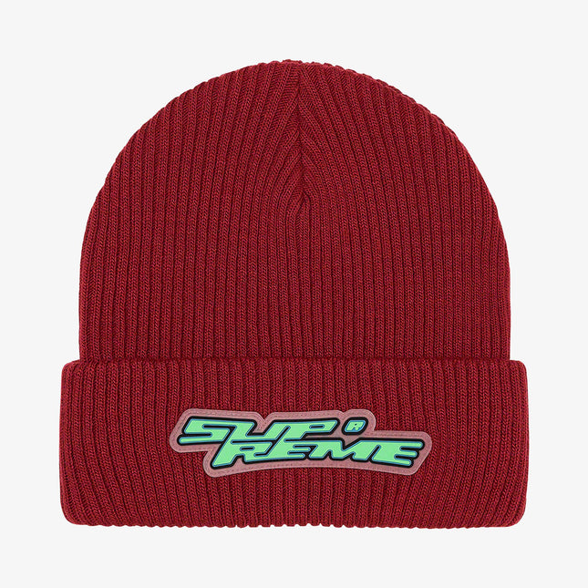 Supreme Patch Beanie 'Raised Logo' Red (FW21) - SOLE SERIOUSS (1)