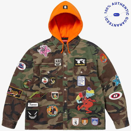 Supreme Patches Hooded Zip-Up Shirt Woodland Camo (SS25) | SOLE SERIOUSS [1]