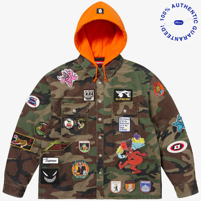 Supreme Patches Hooded Zip-Up Shirt Woodland Camo (SS25) | SOLE SERIOUSS [1]