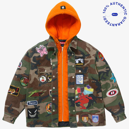 Supreme Patches Hooded Zip-Up Shirt Woodland Camo (SS25) | SOLE SERIOUSS [2]