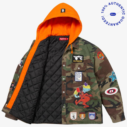 Supreme Patches Hooded Zip-Up Shirt Woodland Camo (SS25) | SOLE SERIOUSS [3]
