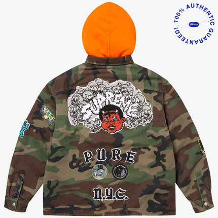 Supreme Patches Hooded Zip-Up Shirt Woodland Camo (SS25) | SOLE SERIOUSS [4]