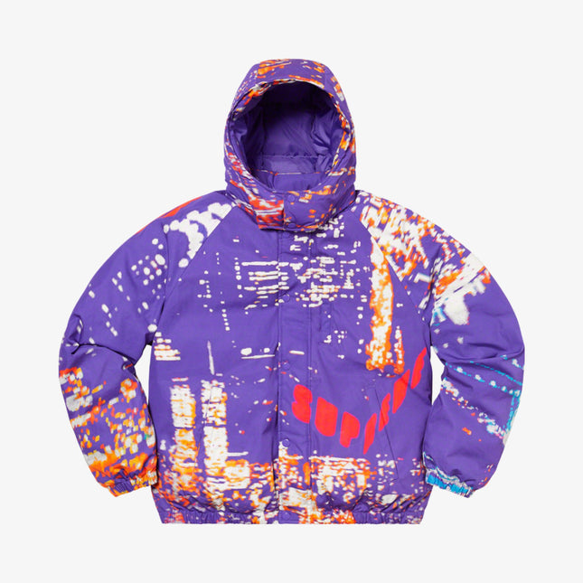 Supreme Puffy Jacket 'City Lights' Purple (SS20) - SOLE SERIOUSS (1)