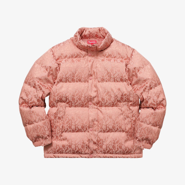 Supreme Puffy Jacket 'Fuck Jacquard' Pink (FW17) - SOLE SERIOUSS (1)