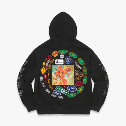 Supreme Pullover Hooded Sweatshirt 'Patches Spiral' Black (SS23) | SOLE SERIOUSS [2]