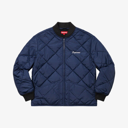 Supreme Quilted Work Jacket 'Quit Your Job' Navy (FW21) - SOLE SERIOUSS (1)