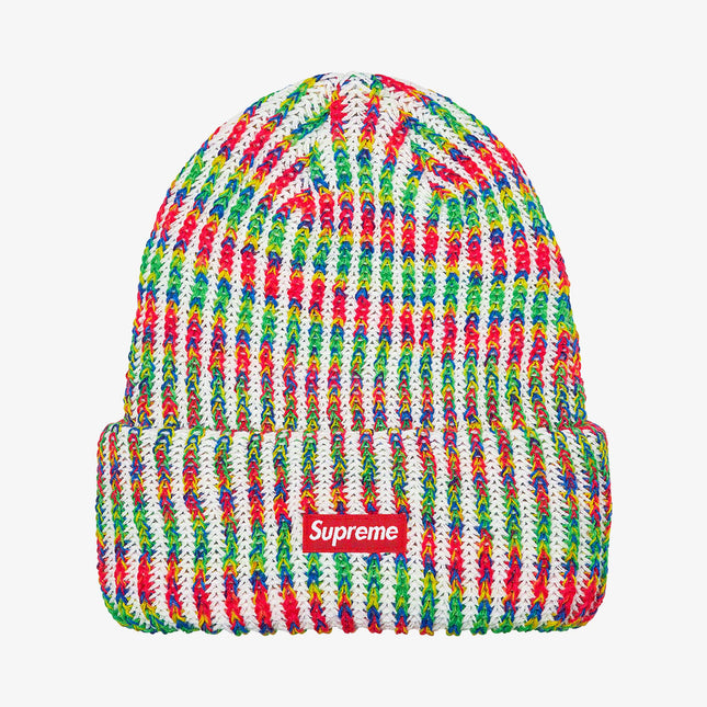 Supreme Rainbow Knit Loose Gauge Beanie White (FW21) - SOLE SERIOUSS (1)