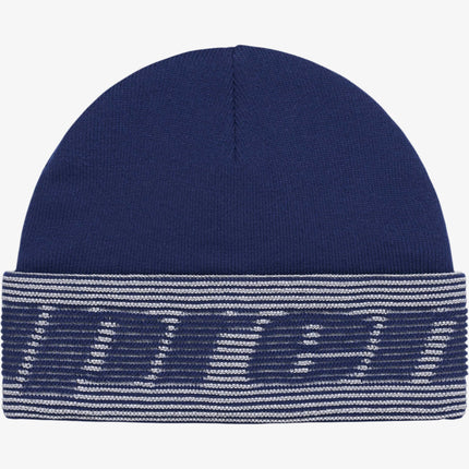 Supreme Reflective Jacquard Beanie Navy (FW24) - SOLE SERIOUSS (1)