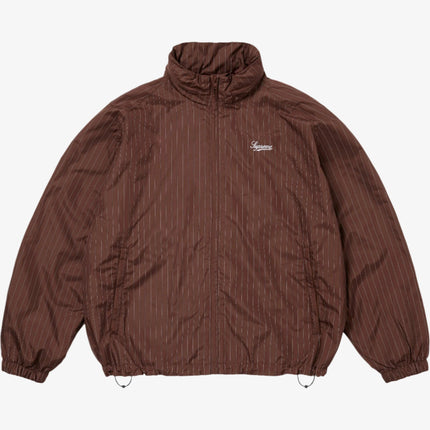 Supreme Reflective Pinstripe Track Jacket Brown (FW24) - SOLE SERIOUSS (1)