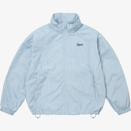 Supreme Reflective Pinstripe Track Jacket Light Blue (FW24) - SOLE SERIOUSS (1)