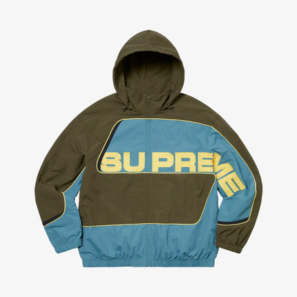 Supreme S Paneled Track Jacket Olive (FW21) - SOLE SERIOUSS (1)